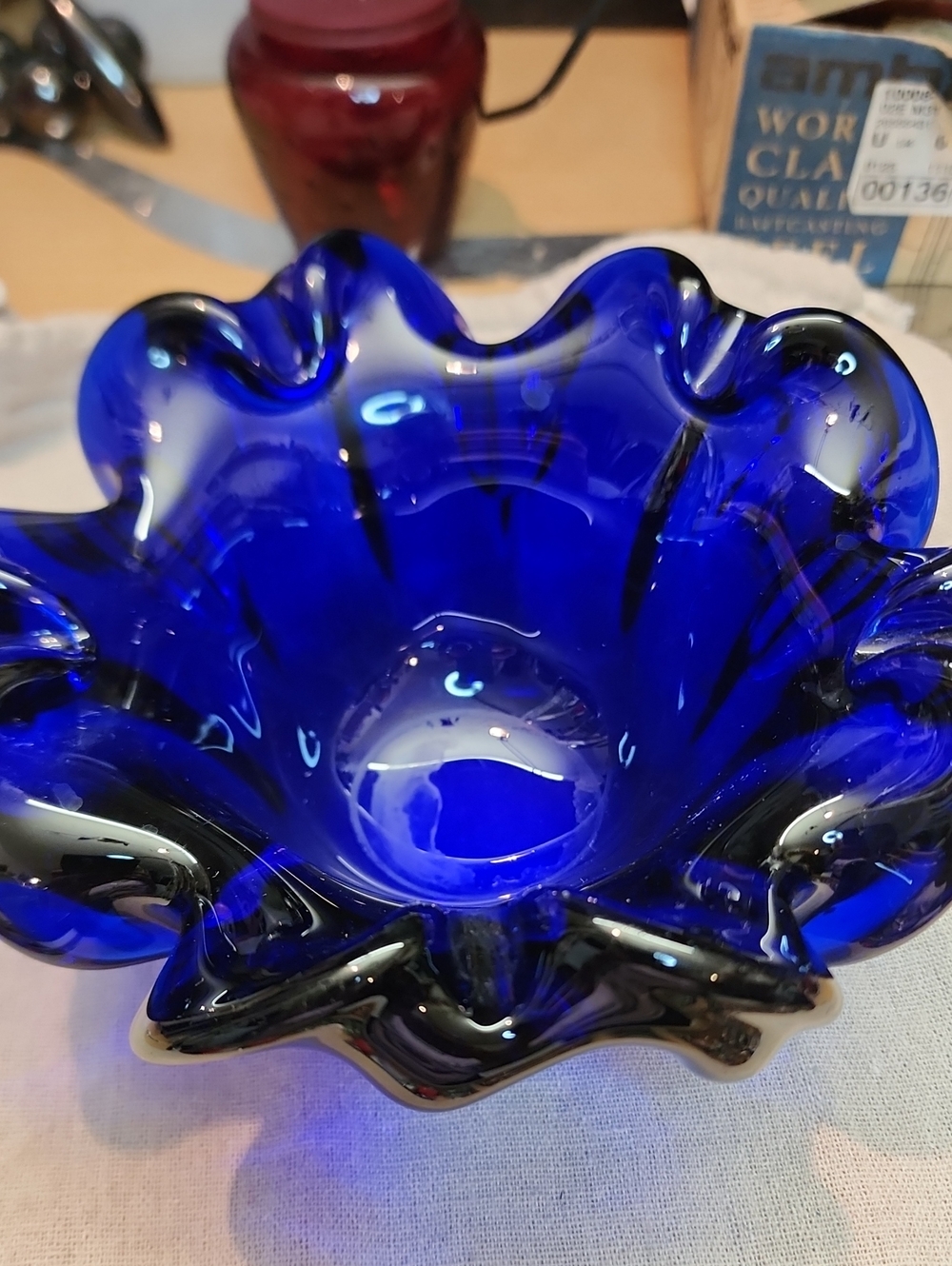 Vintage Ashtray Murano Style Blue